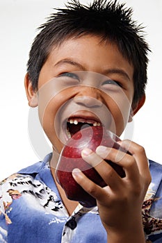 Boy with missing front teeth