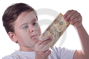 The boy and money