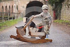 Boy and motorbike