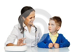 Boy at paediatrician office