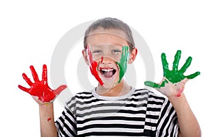 Boy with paint