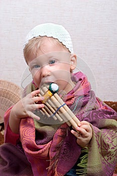 Boy with pan flute