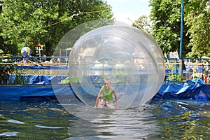 Boy in park of attractions