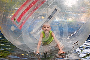 Boy in park of attractions