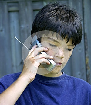 Boy and phone