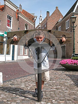 Boy in pillory