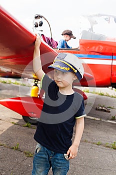 Boy pilot a real airplane