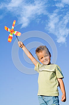 Boy with pinwheel