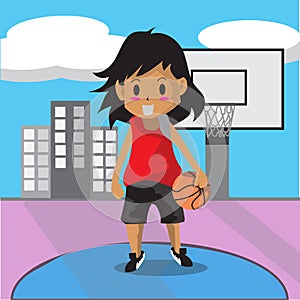 Boy Play Basketball character design cartoon art and