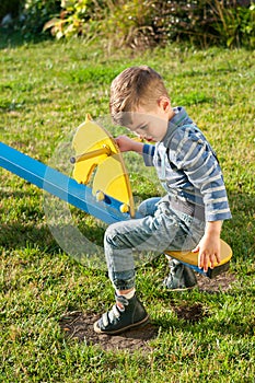 The boy on the playground