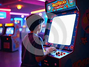 Boy Playing Arcade