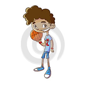 Boy playing basket