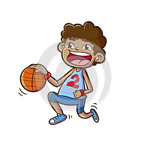 Boy playing basket