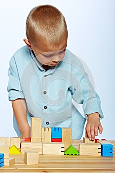 Boy playing with blocks