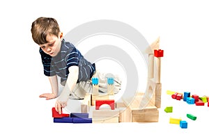 Boy playing with blocks