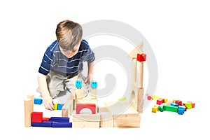 Boy playing with blocks