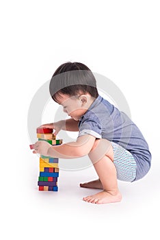 Boy Playing With Blocks