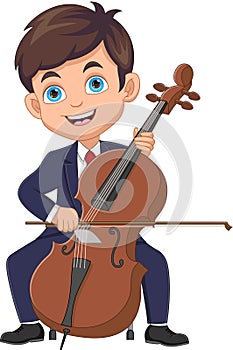 boy playing cello cartoon