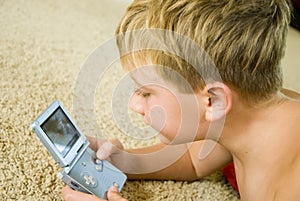 Boy Playing a Computer Game