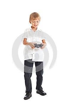 A boy playing computer games