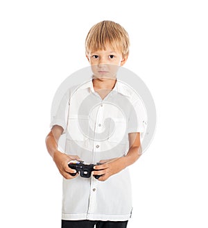 A boy playing computer games