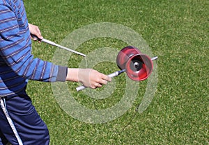 Boy playing diabolo