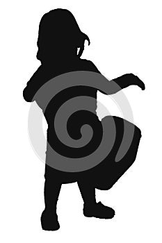 Boy playing drumms isolated graphic silhouette