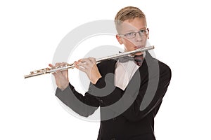 Boy playing the flute