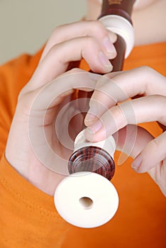 Boy playing the flute