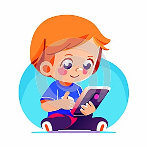 boy playing with smartphone