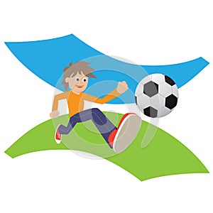 Boy playing soccer