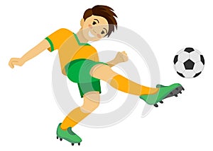 Boy playing soccer. Soccer player.