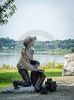 Boy Playing Statue