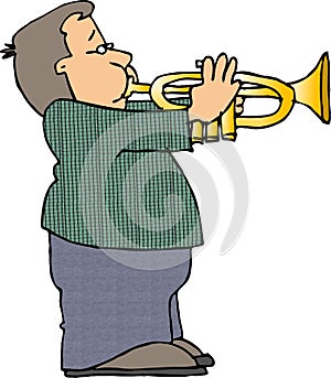 Boy Playing a Trumpet