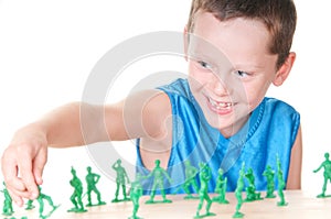 Boy playing war