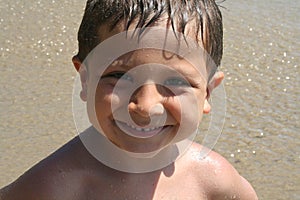 Boy Playing in Water