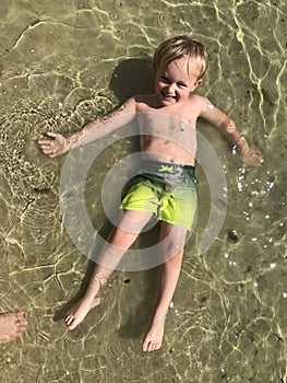 Boy playing in Water