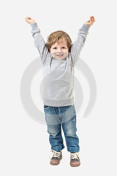 Boy playing welcomes photo