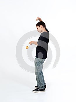 Boy playing yo-yo