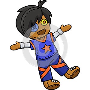 Boy Plushie Cartoon Colored Clipart Illustration