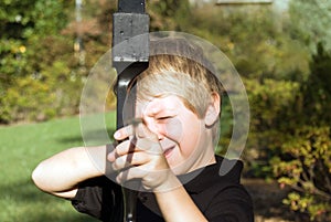 Boy Pointing Arrow