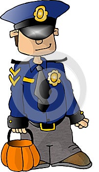 Boy in a Policeman Costume