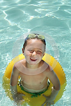 Boy in a pool