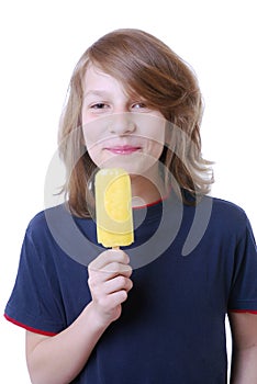 Boy with popsicle