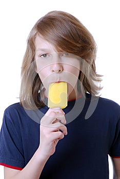 Boy with popsicle