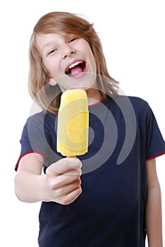 Boy with popsicle