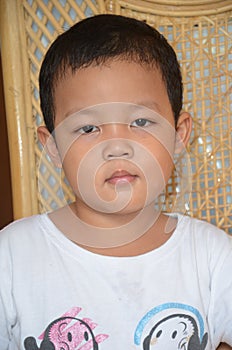 A face full of the expression of a boy