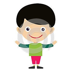 Boy portrait fun happy young expression cute teenager cartoon character and happyness little kid flat human cheerful joy