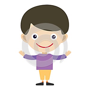 Boy portrait fun happy young expression cute teenager cartoon character and happyness little kid flat human cheerful joy