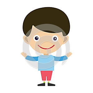 Boy portrait fun happy young expression cute teenager cartoon character and happyness little kid flat human cheerful joy